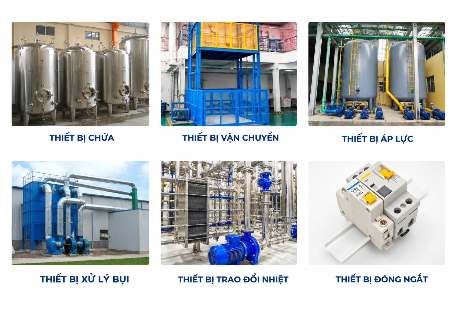 Danh mục sản phẩm và thiết bị phụ trợ công nghiệp chủ lực của Cơ khí Nhật Phú